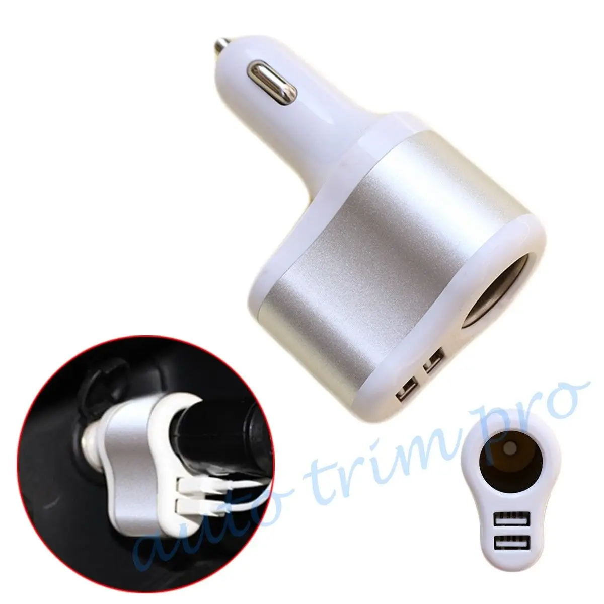 Universal Car Auto Charger Cigarette Lighter Dual USB Phone Power