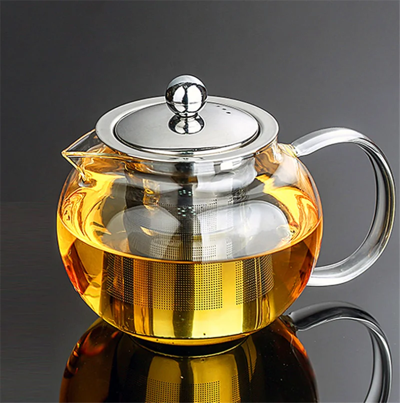 Durable 3 sizes Heat Resistant Glass Tea Pot Flower Tea Set Puer kettle Coffee Teapot Convenient