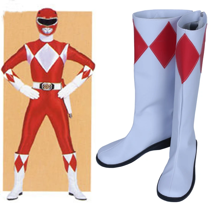 Ranger Prince Geki Red Cosplay Boots Shoes Movie Party Cosplay Boots Custom Made for Men Shoes