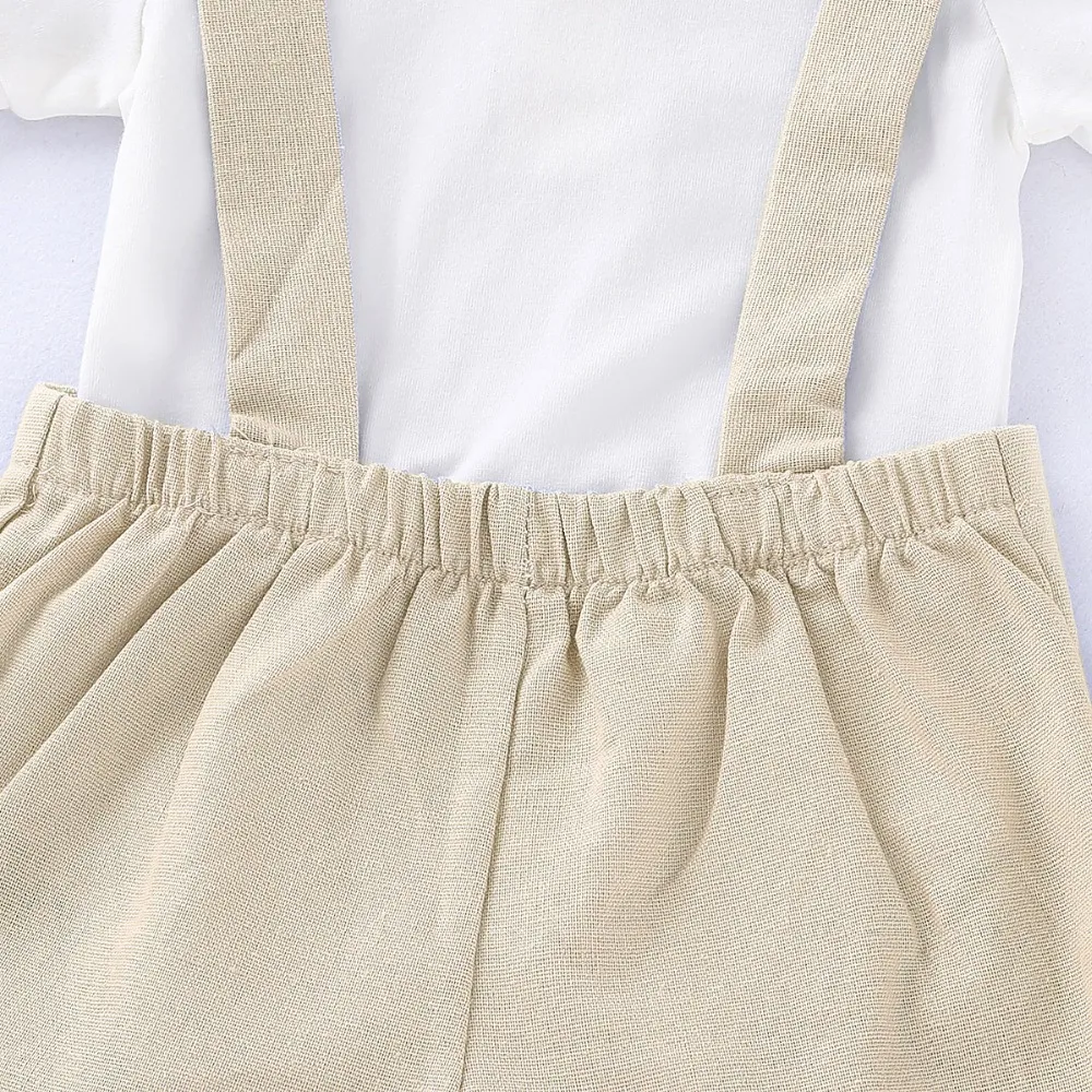 Puseky для новорожденных для маленьких мальчиков летняя одежда с коротким рукавом костюм комбинезон с галстуком-бабочкой штаны с подтяжками комплект из 2 предметов для маленьких мальчиков; одежда для детей