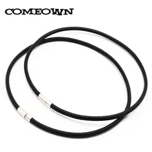 COMEOWN 10 шт. 4 мм(1"-30") черная пряжка кожаный шнур ожерелье для женщин DIY ювелирное ожерелье ручной работы с байонетными застежками