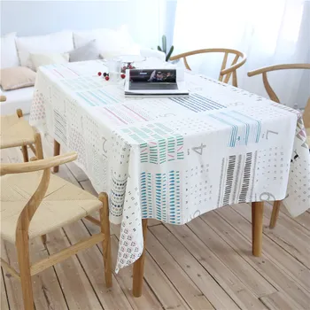 

CITYINCITY Calendar Style White Tablecloth Cotton Printed Rectangular For Home Party Wedding Decoration Customized