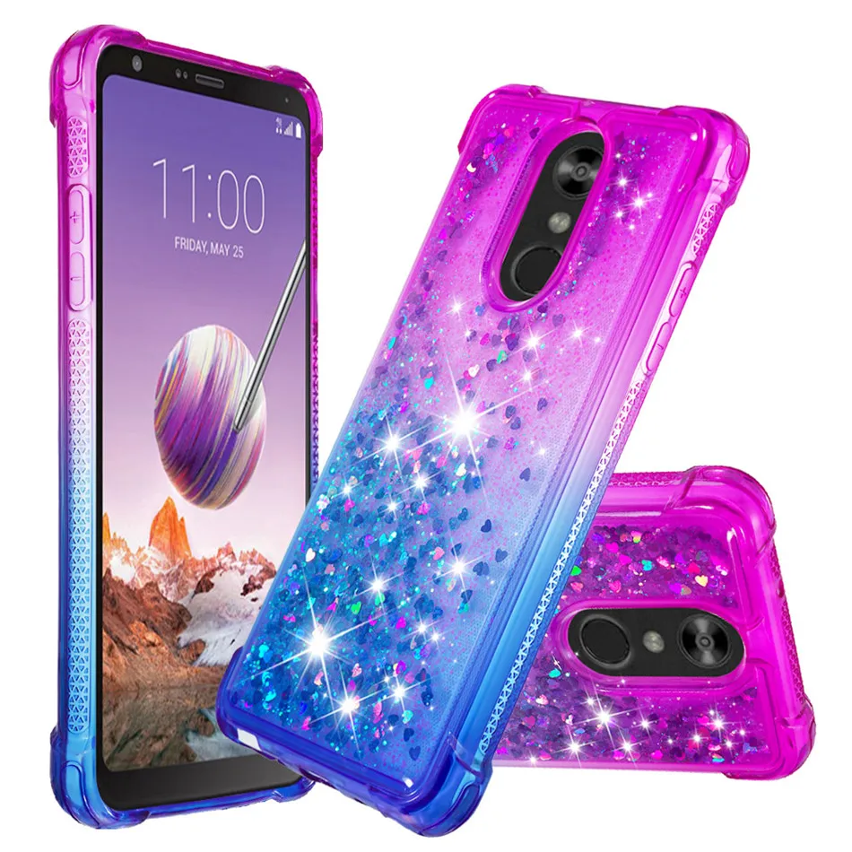 

Cute Glitter Quicksand Phone Case for LG Aristo2 Plus LV3 2018 Stylo Q Stylus 4 Stylo4 Stylus4 Soft Silicone TPU Back Cover P03E