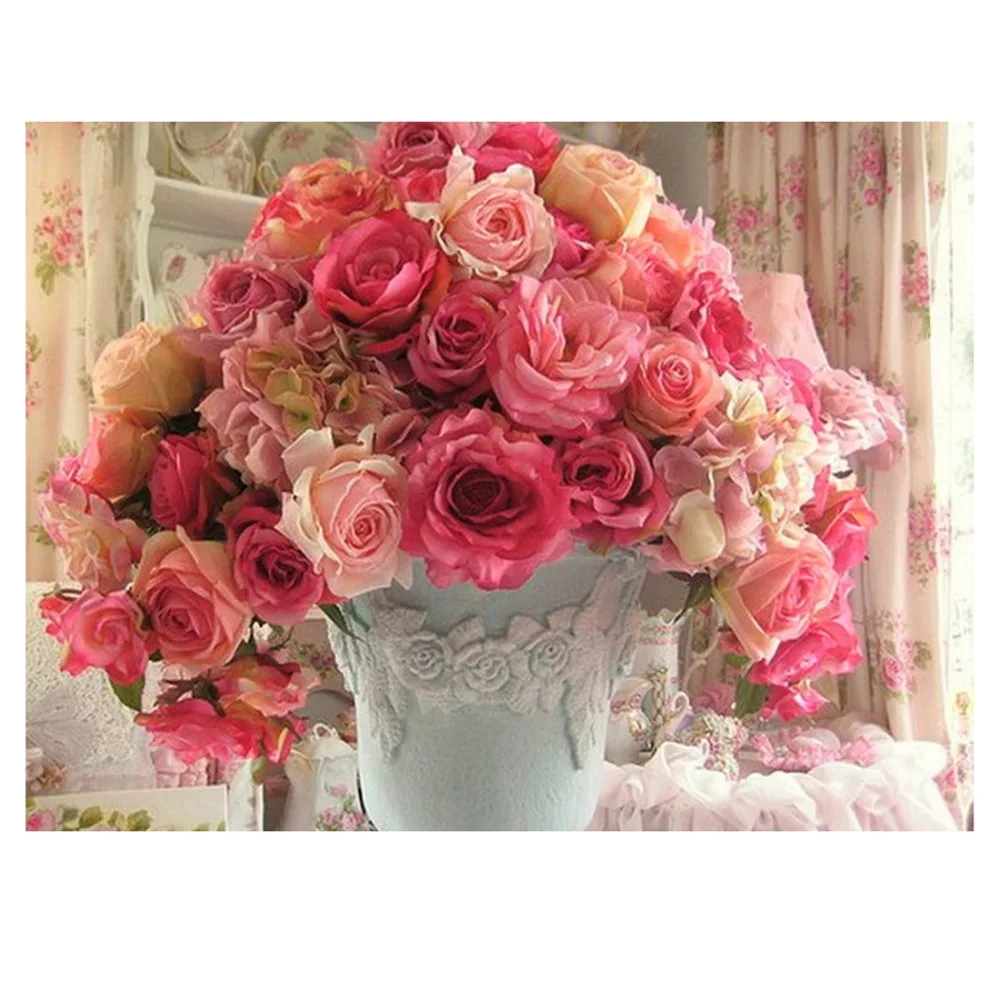DIY 5D Diamond Painting Cross Stitch 2 Flower Mosaic&ampDiamond Embroidery&ampRound Full Pattern Rhinestone Kits For Needlework | Дом и сад