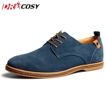 Plus Size New Fashion Suede Genuine Leather Flat Men Casual Oxford Shoes Low Men Breathable Leather Shoes