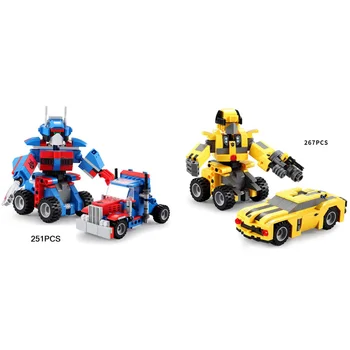 

Technics super Transformation robot Peterbilts 389 Chevrolet Camaro 2in1 building block bee bricks pull back sport car toys