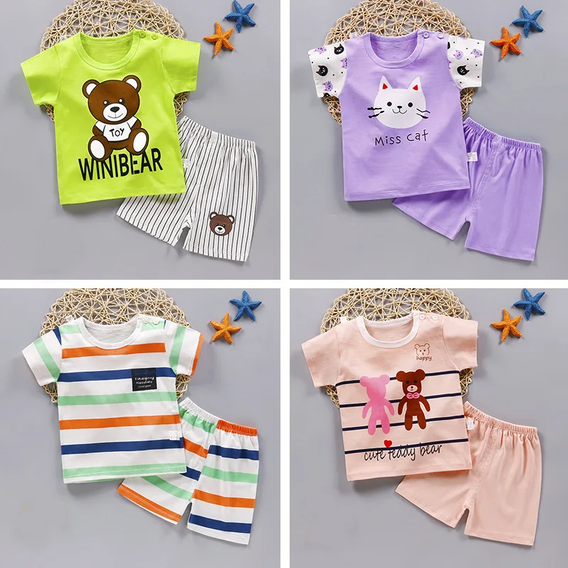 Children Short Sleeve Set Pure Cotton Girl Summer Boys Shorts Baby Baby Clothes Korean Children's Wear 2019 Free Shipping Children Short Sleeve Set Pure Cotton Girl Summer Boys Shorts Baby Baby Clothes Korean Children's Wear 2019 Free Shipping