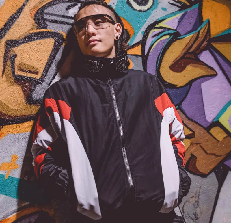 Vintage Color Block Zip Up Jackets 1