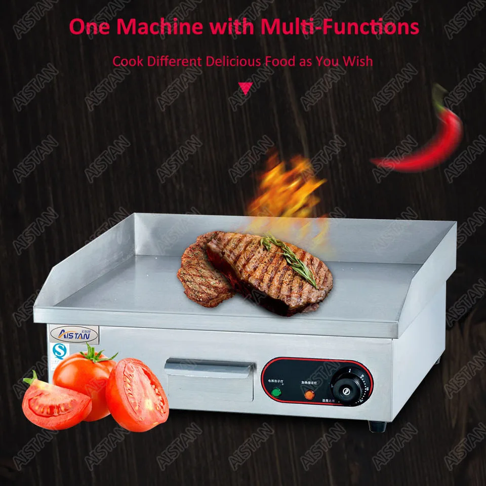 EG818 counter top desk top electric commercial grill griddle machine with grooved for kitchen equipment