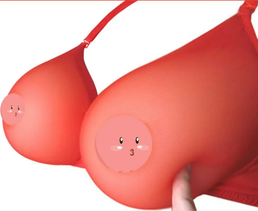 G чашки силиконовые формы груди Искусственный силикон поддельные груди для мужчин включают бюстгальтер накладная грудь трансвестисм кроссдресс как женщина - Цвет: red