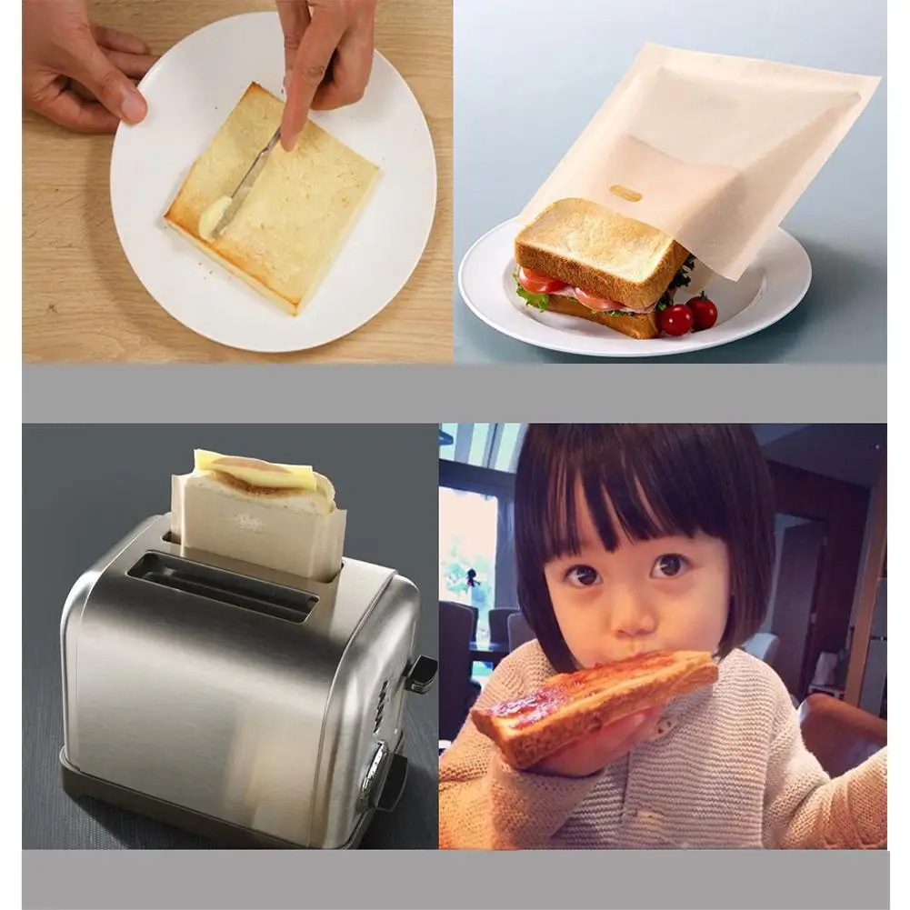 Термостойкие тостерные пакеты для сэндвичей с сыром на гриле многоразовые антипригарные запеченные хлебные пакеты микроволновые нагревательные Кондитерские инструменты