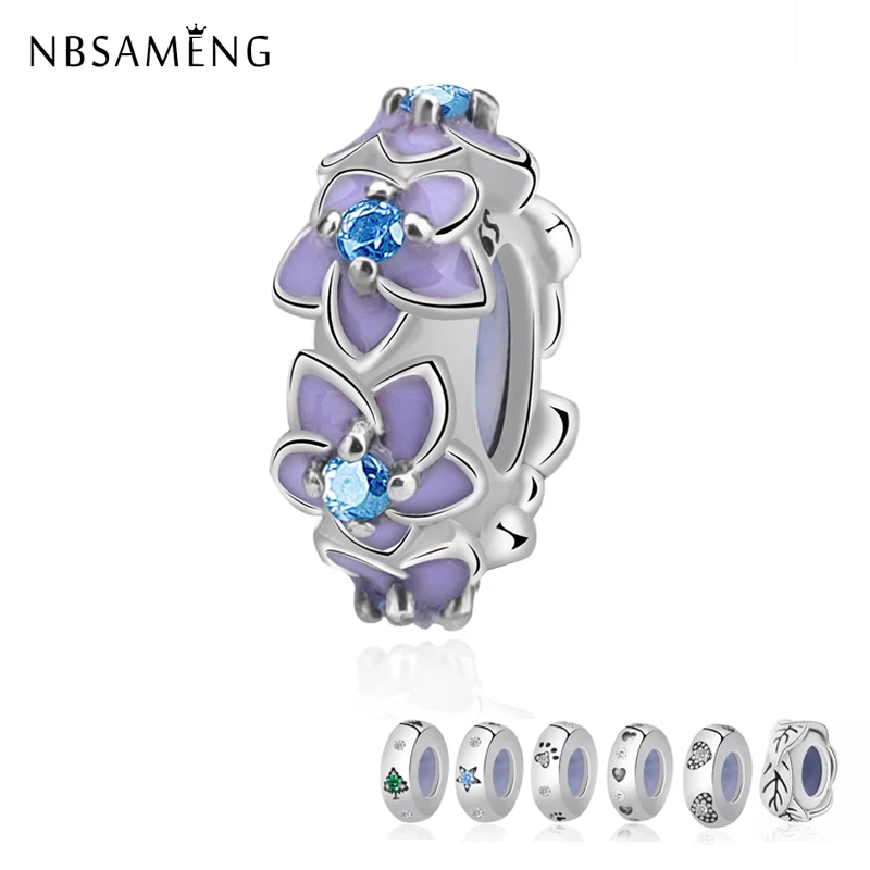 NBSAMENG Genuine 925 Sterling Silver Spacer Orchid Flower Silicon Crystal Beads Fit Bracelet Necklace DIY Women Jewelry|Beads| - AliExpress