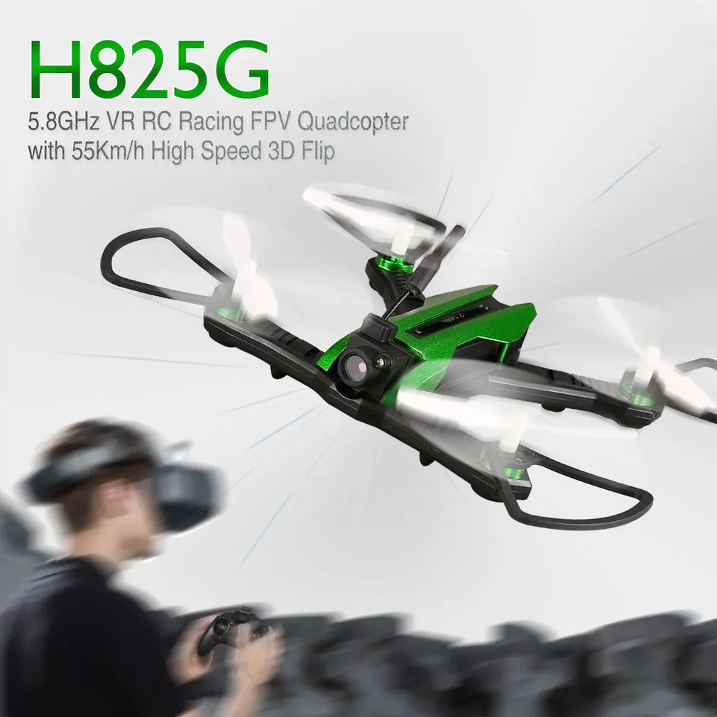 

H825G 5.8GHz VR Racer FPV Drone with Camera 55km/h High Speed wind Resistance Double Alarm Headless One Key Return 3D Flip