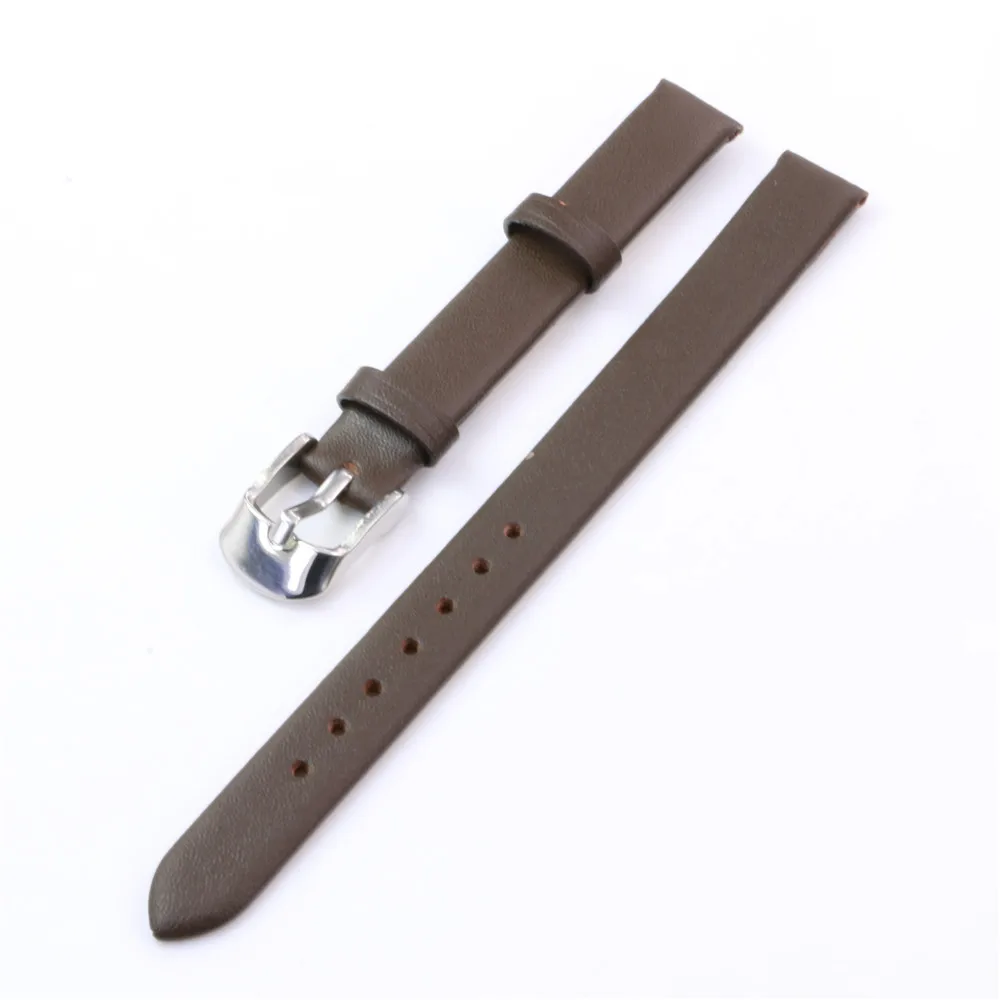Way Deng-Женский коричневый матовый простой Натуральный кожаный ремешок для часов Ремешок Замена широкий ремень с пряжкой ремешок 10 мм