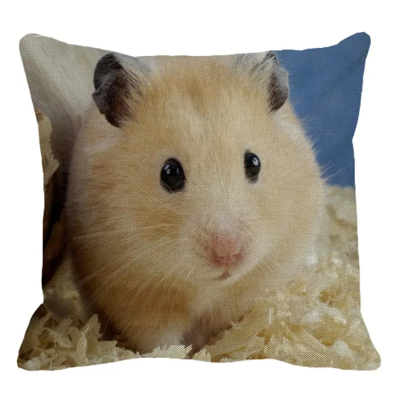 XUNYU милые животные маленькая мышка наволочка Подушка Чехол для подушки из льна диван кровать Декоративная Подушка Чехол 45x45 см C0057