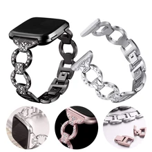 Женский ремешок из нержавеющей стали для Fitbit Versa, ремешок для часов, браслет со звеньями для Fitbit Versa, роскошный ремешок