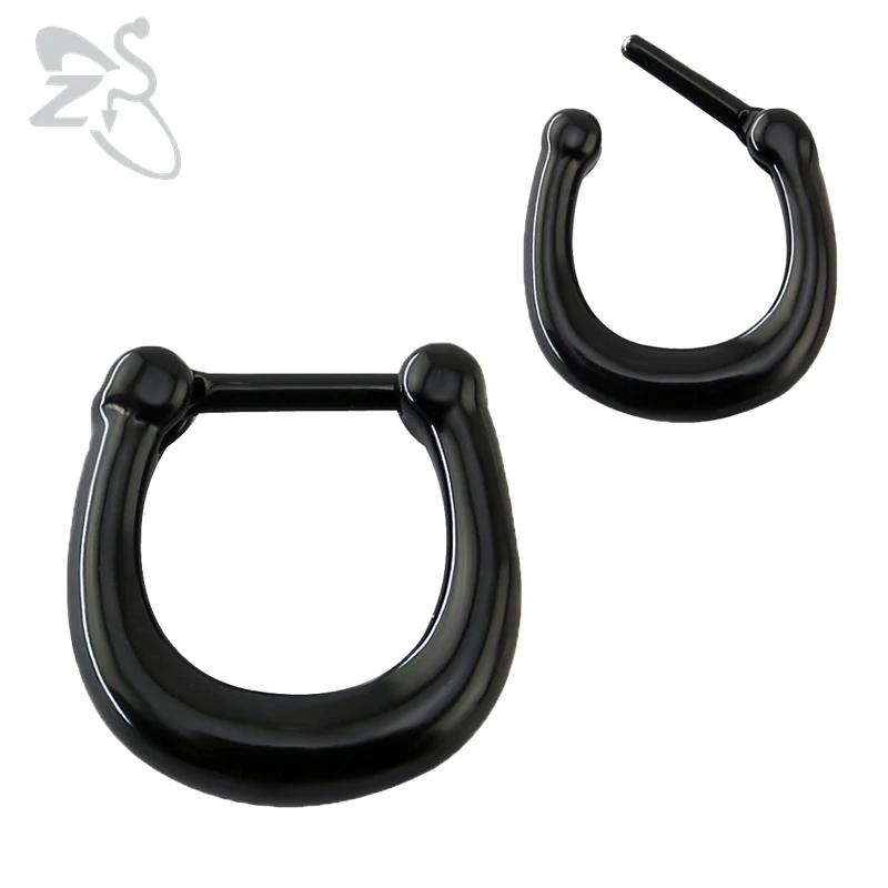

1 Pc Simple Design Black Plated Surgical Steel Horseshoe Shaped Nose Studs & Rings Septum Ring Punk Nose Piercing Body Jewelry