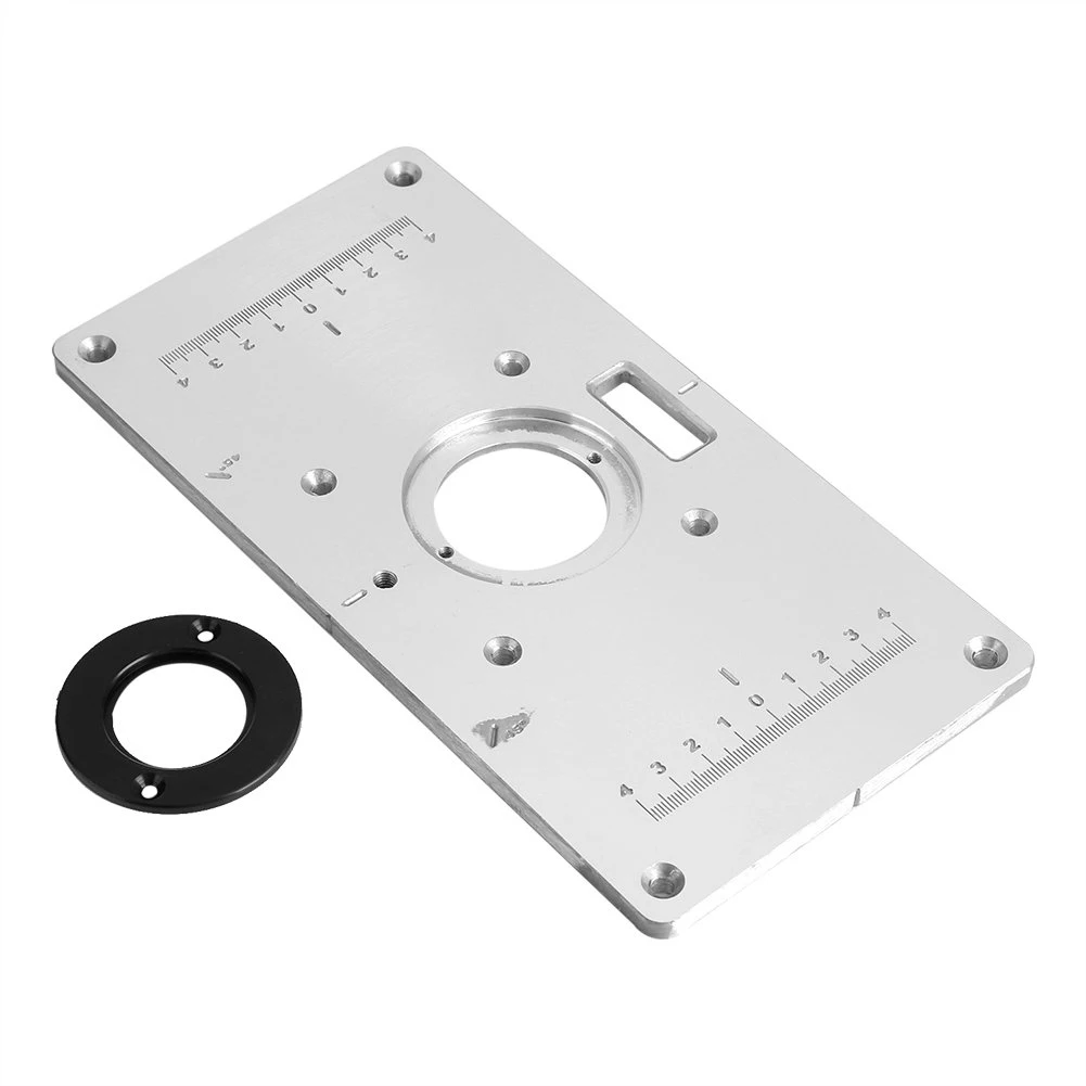 

Aluminum Router Table Insert Plate with Rings and Screws for Woodworking Benches HVR88