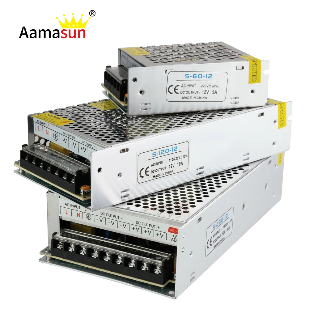 LED Strip Lighting Transformer 1.25A 2A 3.2A 5A 8.5A 10A 15A 20A Switch