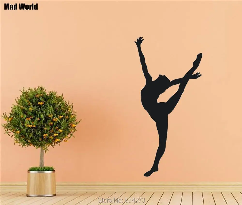 GYMNAST Girl Silhouette Gymnastics Sports Wall Art Stickers Decals Home DIY Decoration Removable Room Decor | Дом и сад