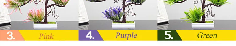 Flone Artificial Plastic Indoor Desktop Decoration Potted Bonsai Small Plant Tree Fake Potted Plant Home Art Study Decoration (5)