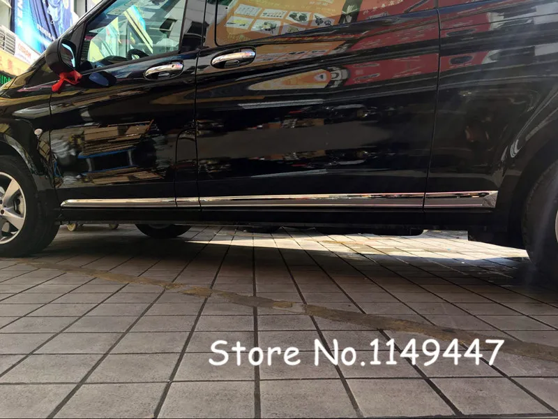 

6pcs ABS Chrome Car Door Side Body Molding Short Wheelbase Cover For Mercedes-Benz Vito 3Dr 2014 - 2018
