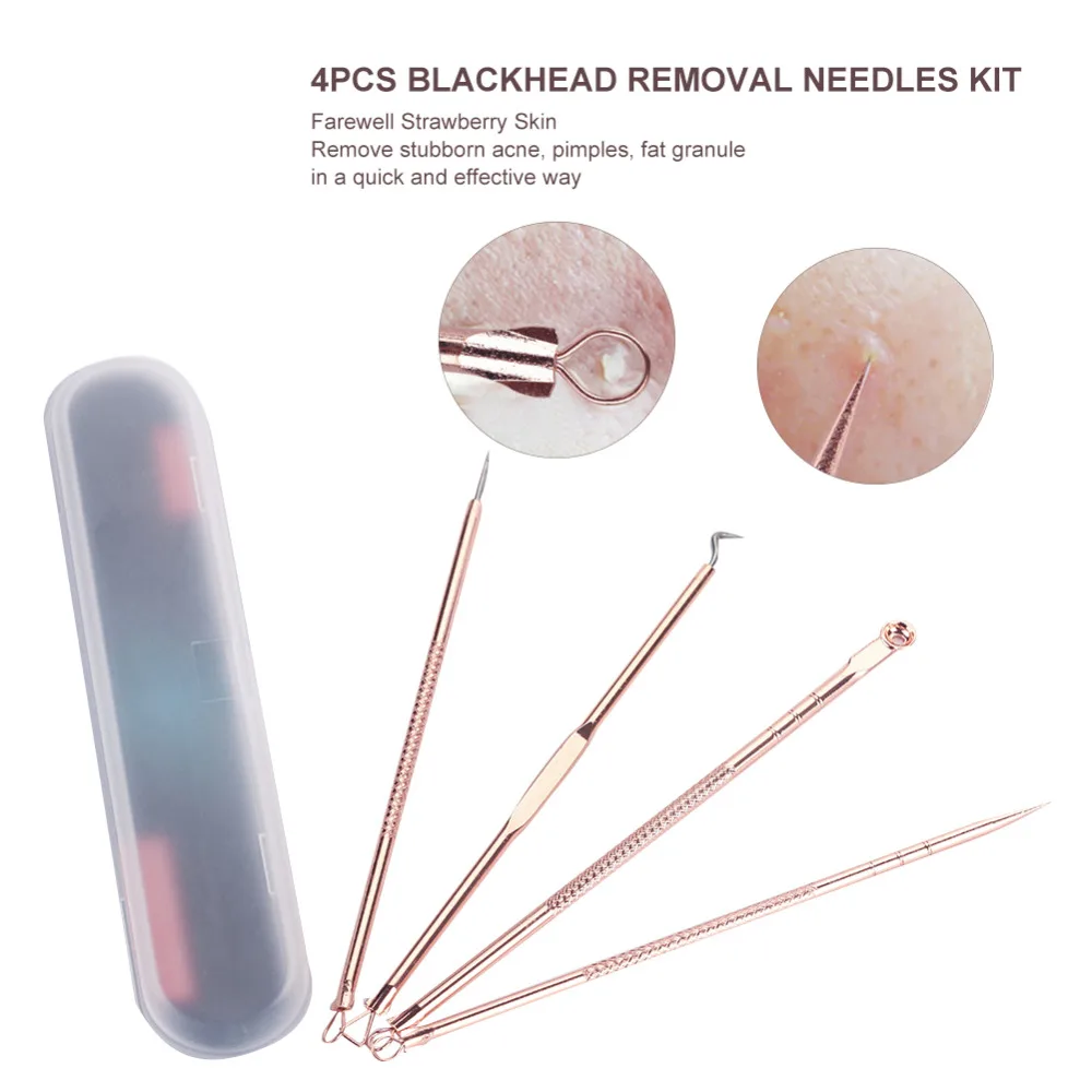 4Pcs/set Blackhead Acne Remover Needle Extractor Acne Treatment Pimple