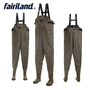 

Waterproof fishing wader 41-46 size Chest waders with wading boots for hunting bootfoot wader fly fishing cloth Nylon shell