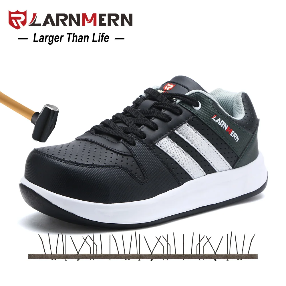 LARNMERN Men Steel Toe Cap Work Safety Shoes Breathable Outdoor Security Footwear For Man Construction Sneaker Puncture Proof