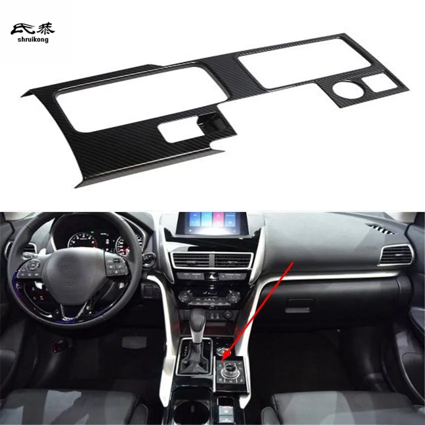 

1pc ABS carbon fiber grain Central control panel decoration cover for 2018 Mithsubishi Eclipse Cross car accessories