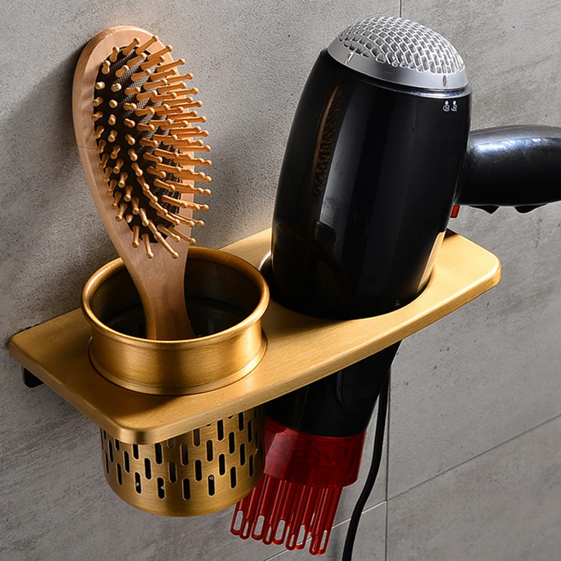 Hair Dryer Rack Space Aluminum European Perforated Home