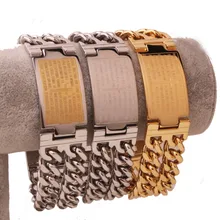 23 мм Панк Иисуса крест браслеты из нержавеющей стали мужские украшения-браслеты мужской Шарм Браслет Двойная ручная цепь мужской браслет