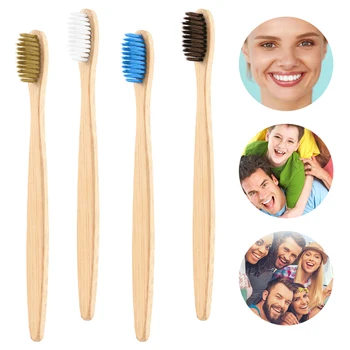 

1Pcs Natural Bamboo Toothbrush Flat Bamboo Handle Soft Bristle Toothbrush Adult Toothbrush Bamboo Products