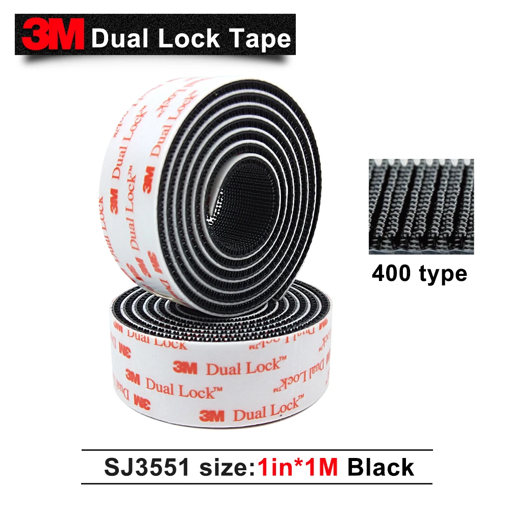 

3M SJ3551 Type 400 Dual Lock Fastener Self Adhesive Tape ,1" x 1m (25.4mm x 1m)
