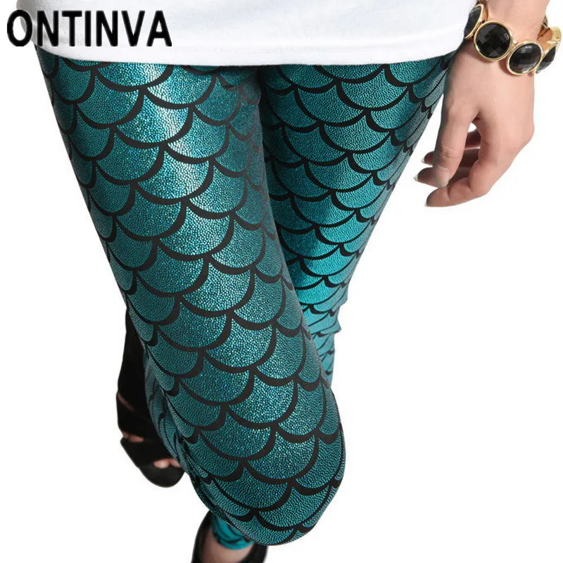 Buy Fish Scale Mermaid Leggings Fitness Leggins Patch