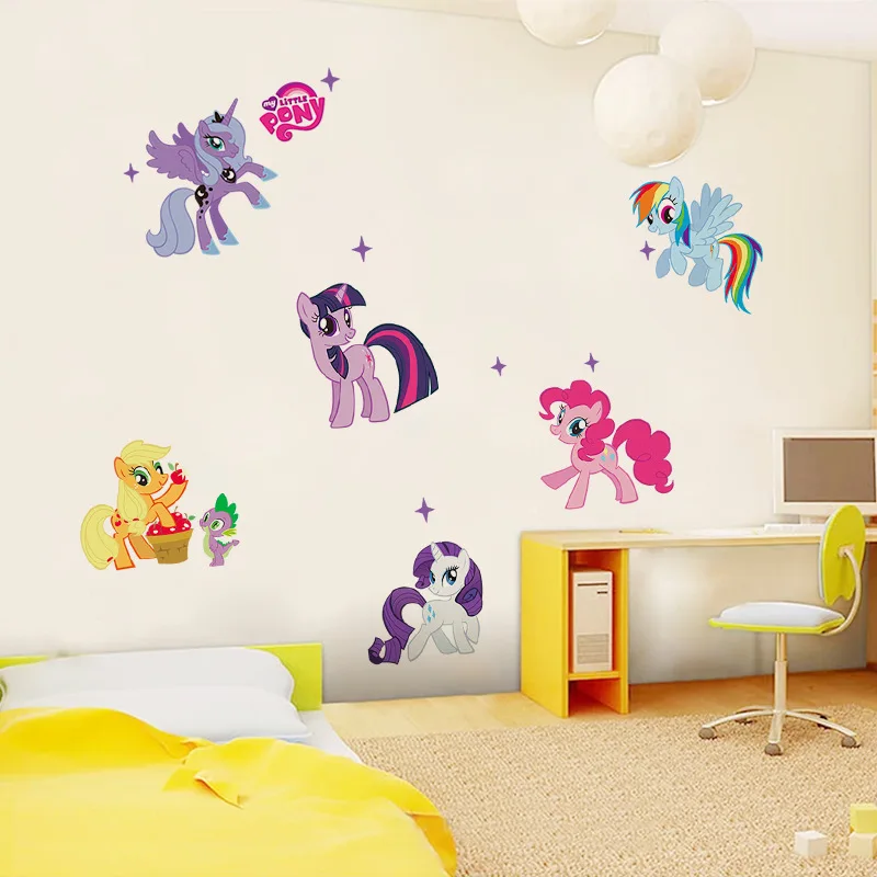 Cute-Pony-anime-wall-decals-My-Little-Horse-3d-vinyl-stickers-kids-bedroom-girls-room-decoration(1)