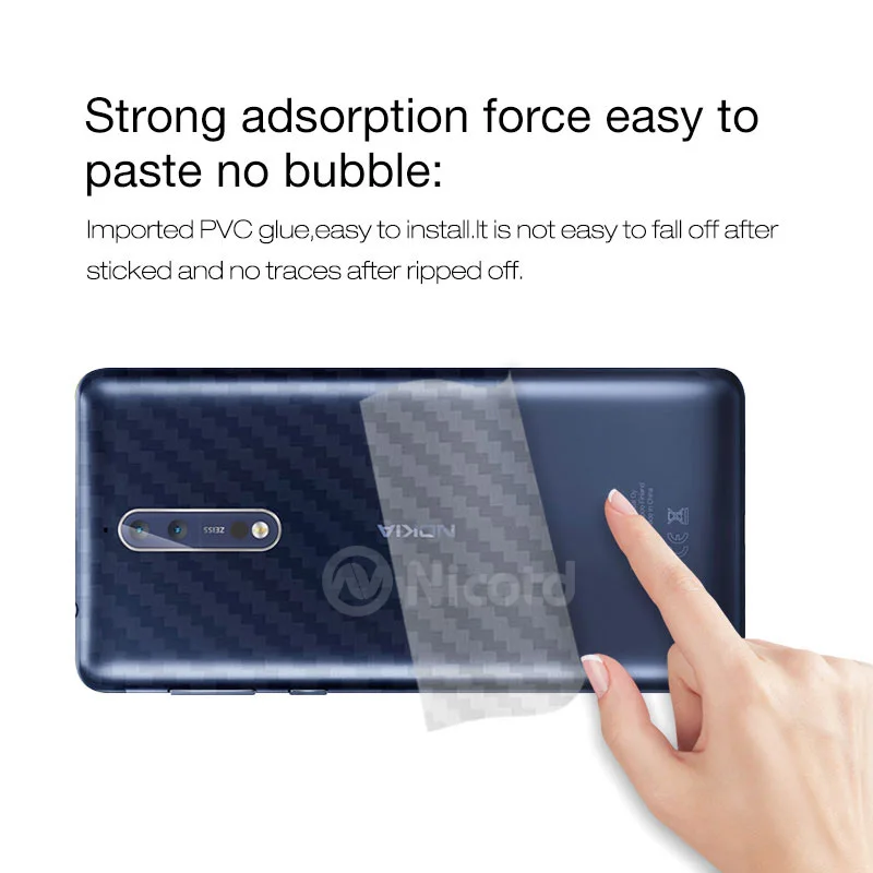 3Pcslot Back Protector Film On Phone For Nokia 8 Sirocco 7 Plus Screen Protector Carbon Fiber Back Film For Nokia 6 2017 2018 7 (6)