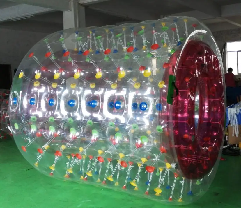 ТПУ красочный надувной шар для ходьбы по воде оборудование для игр в воде водяной цилиндр Аква прокатки мяч ролик колеса Индивидуальные логотип - Цвет: Бургундия