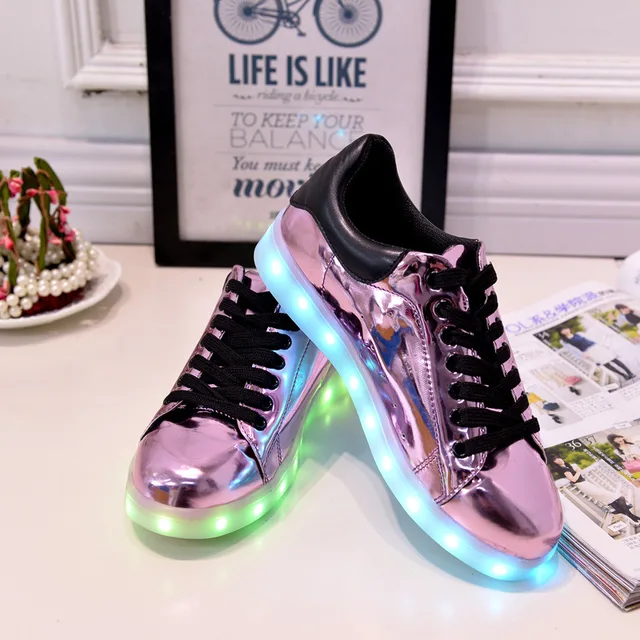 boys Glowing shoes girls USB charging running shoes kids