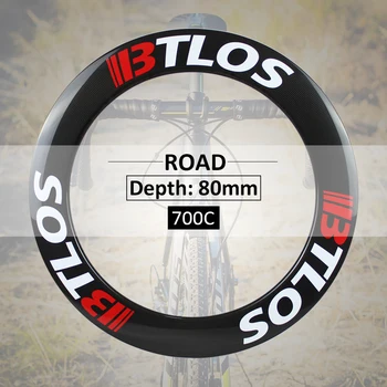 

Carbon bicycle wheels 80mm depth Special braking V brake tubular 700c road bike wheels BTLOS RT-80