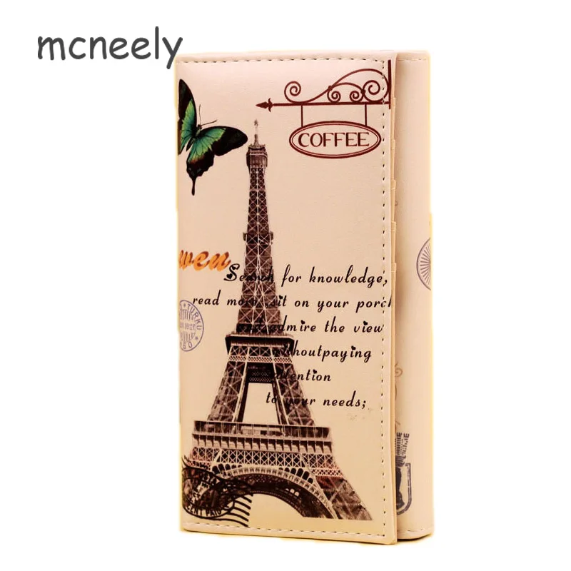 as picture Mcneely женский длинный кошелек, кошелек с Парижской башней, клатч, кошелек, кошелек для студента держатель для карт, кошелек La cartera de la chica, Новинка - Цвет: as picture