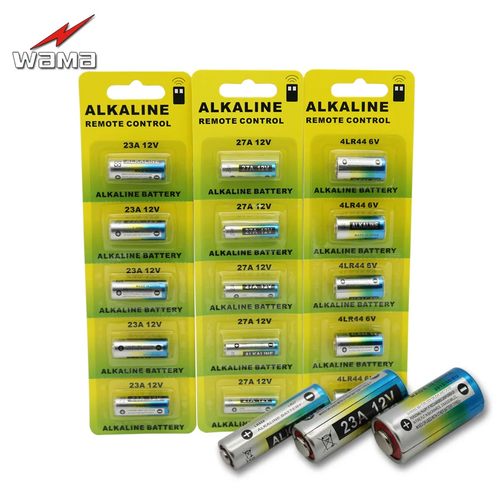 

Wama (23A+27A+4LR44) 6V 12V 1-Pack of Alkaline Primary Dry Batteries Car Remote Electronic Battery Wholesales Price