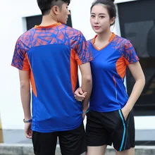 Печать новые комплекты одежды для бадминтона для мужчин/женщин, спортивная одежда для бадминтона, настольные теннисные наборы, теннисная одежда, комплекты 1 комплект AY007