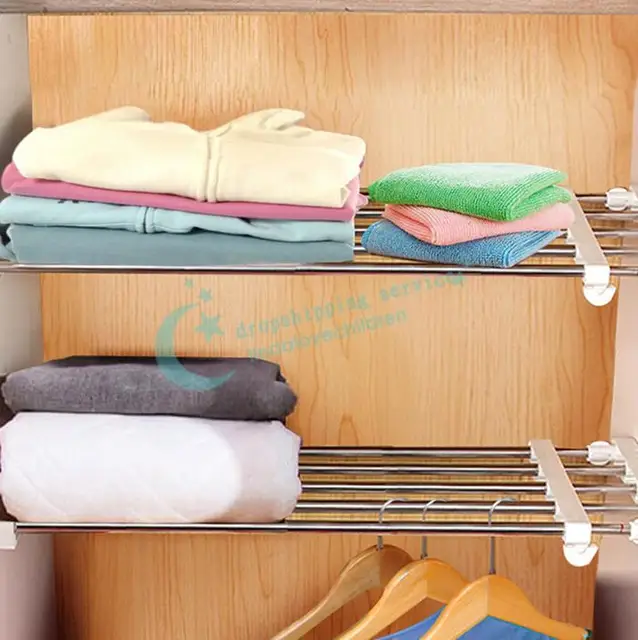 24 56cm Home Free Nail Retractable Shelf Wardrobe Closet Cabinet 24 56cm Home Free Nail Retractable Shelf Wardrobe Closet Cabinet Parion Layered Rack Organize Storage