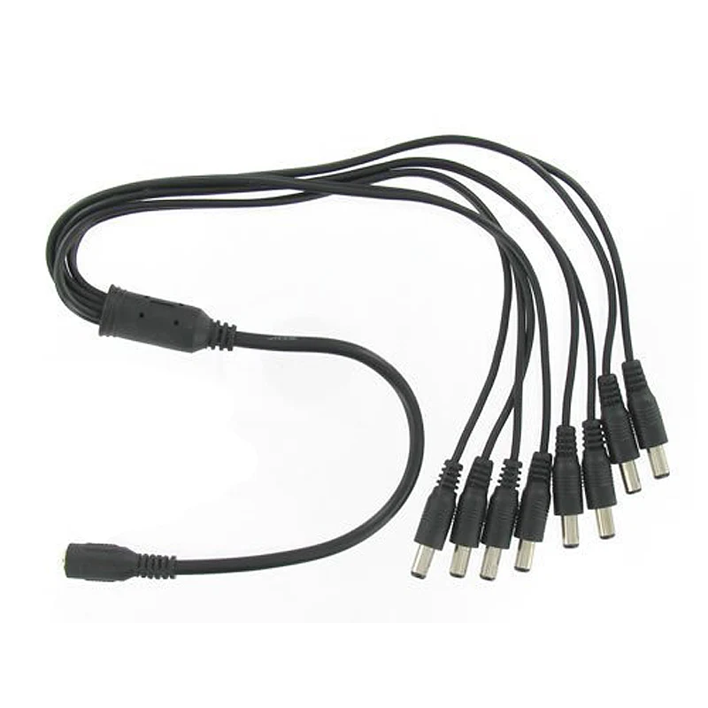 Video Surveillance Power Cable 1 to 8 Way DC Power Splitter CCTV for