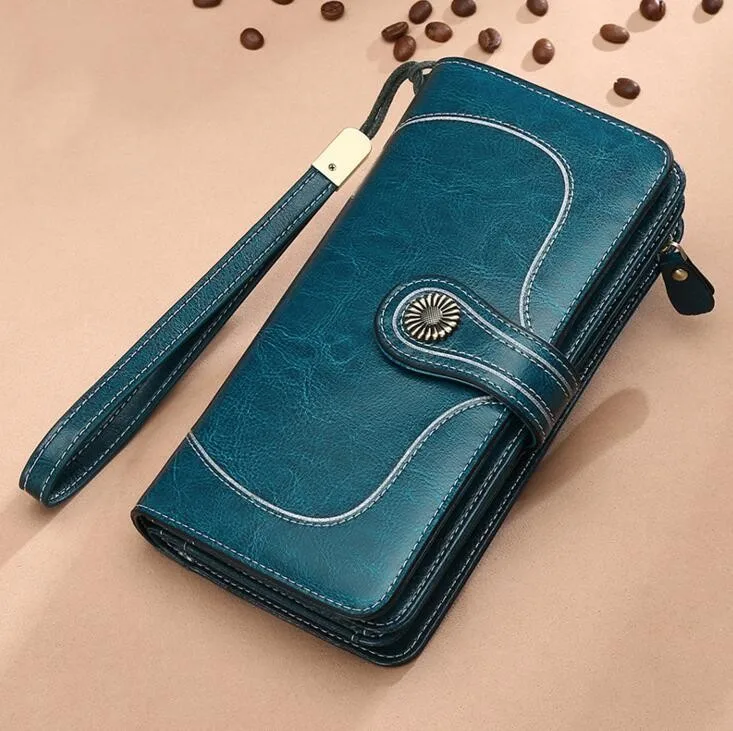 Peacock blue 1 Женский винтажный кошелек RFID с карманом для монет, Короткие Кошельки, маленький кошелек на молнии с держателями карт, женский кошелек - Цвет: Peacock blue 1