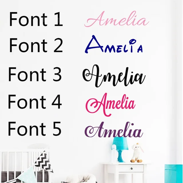 personalized custom name vinyl wall stickers for kids wall art