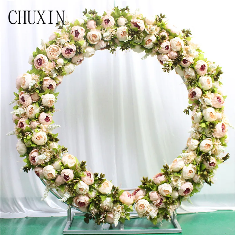 custom made Artificial rose flower row Wedding background wall arch Welcome desk decorative fake flower Home holiday decoration