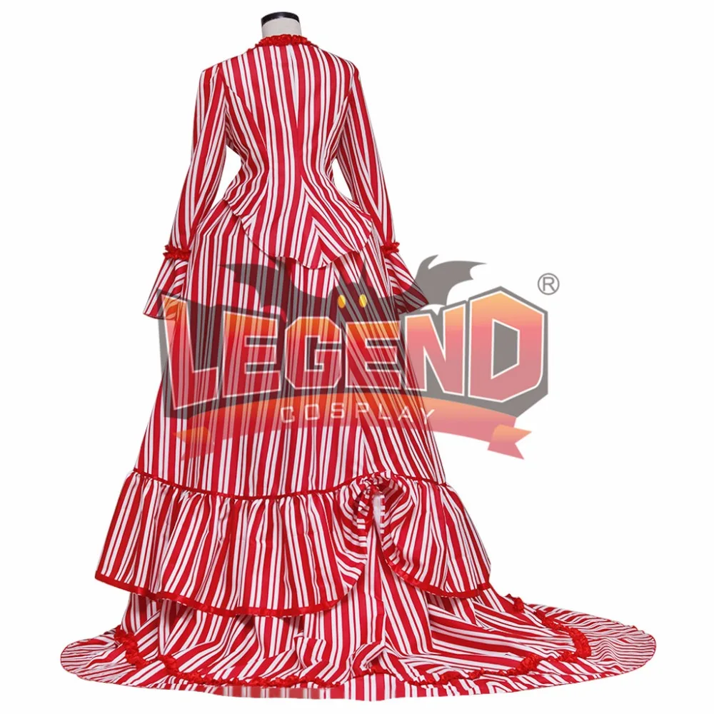 Суини Тодд миссис Ловетт в красную полоску платье Косплей Костюм на заказ