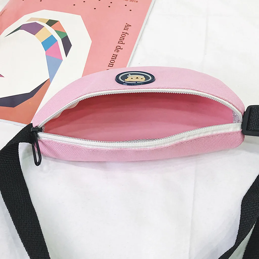 Детские Модные простые холщовые сумки-мессенджеры с мультяшным принтом, поясные сумки
